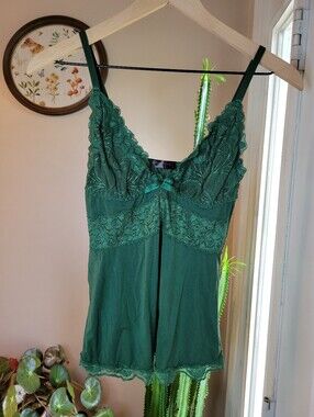 Avidlove Emerald Green Camisole Lingerie Sleeveless Top, Size Small